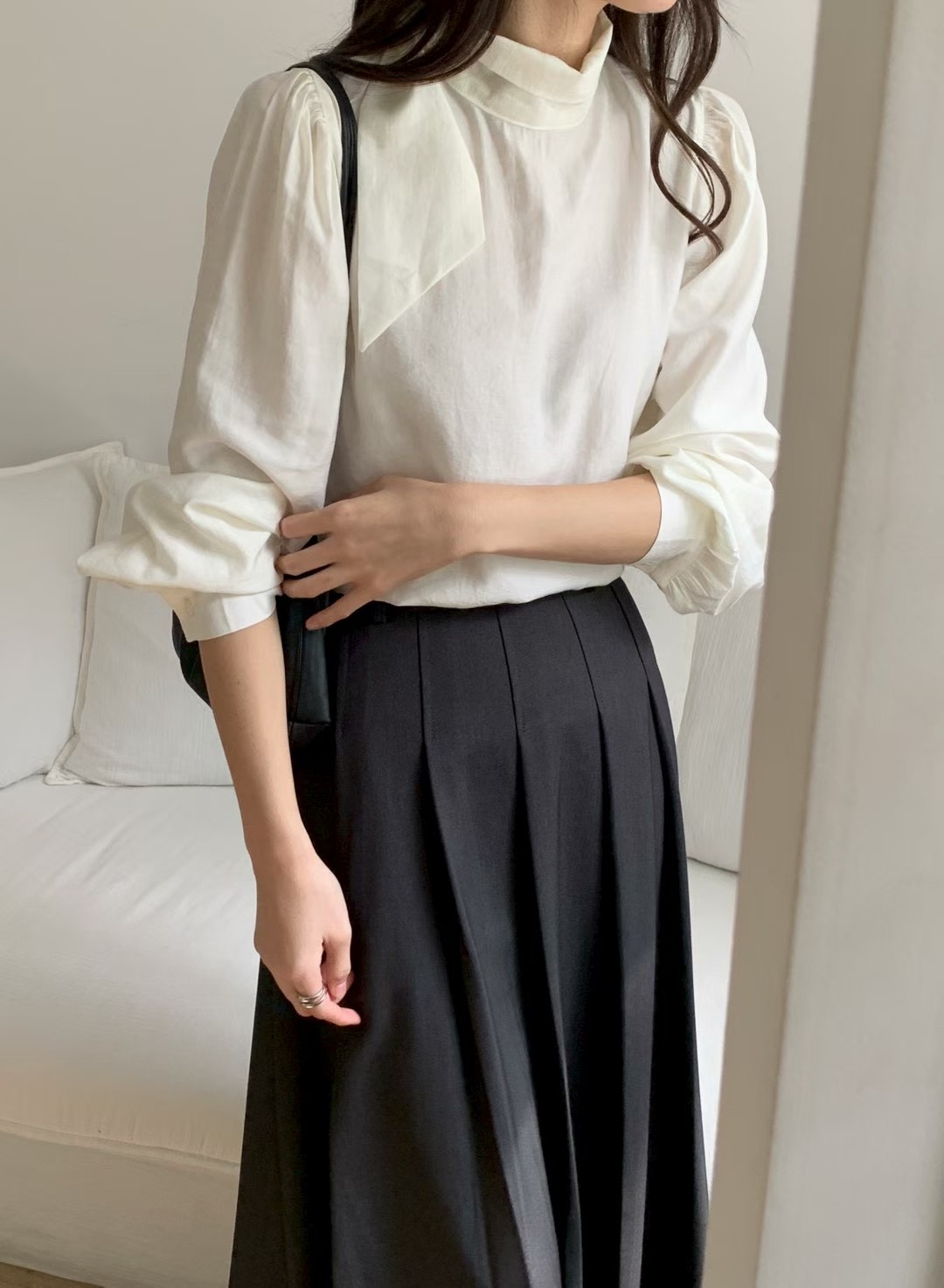 AN STAND韓國代購㊣女士新款職業25秋冬時尚人氣襯衫蕾絲衫AN STAND-2件起襯衫/蕾絲衫圖色1