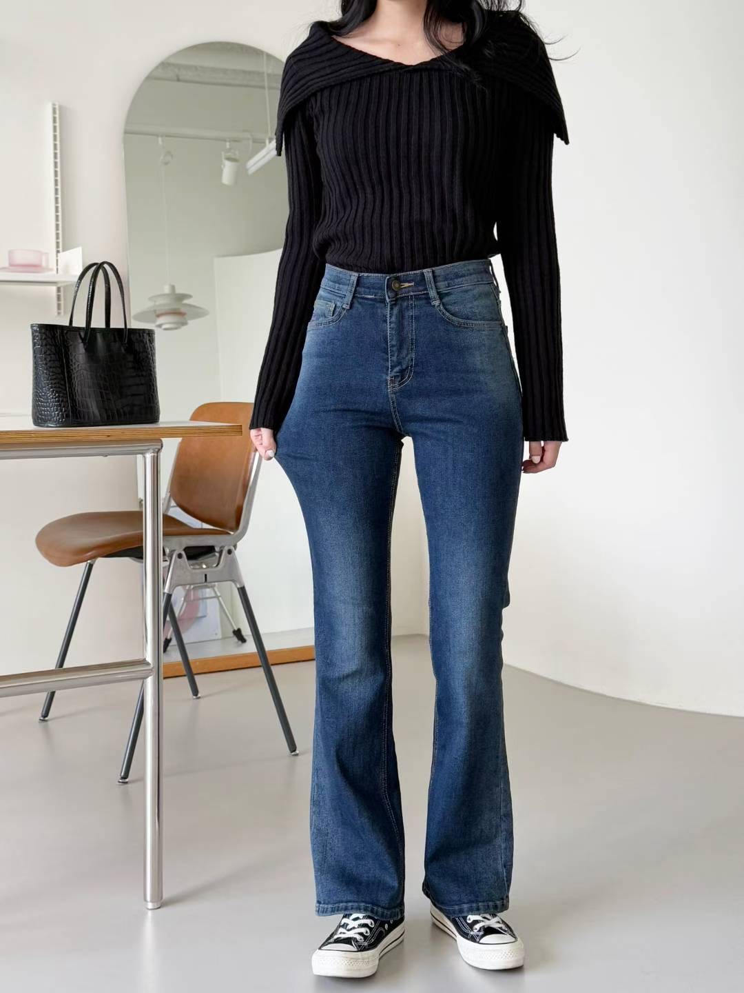 FLY DENIM東大門㊣代購女士新款25秋冬人氣真品牛仔褲喇叭FLY DENIM牛仔褲