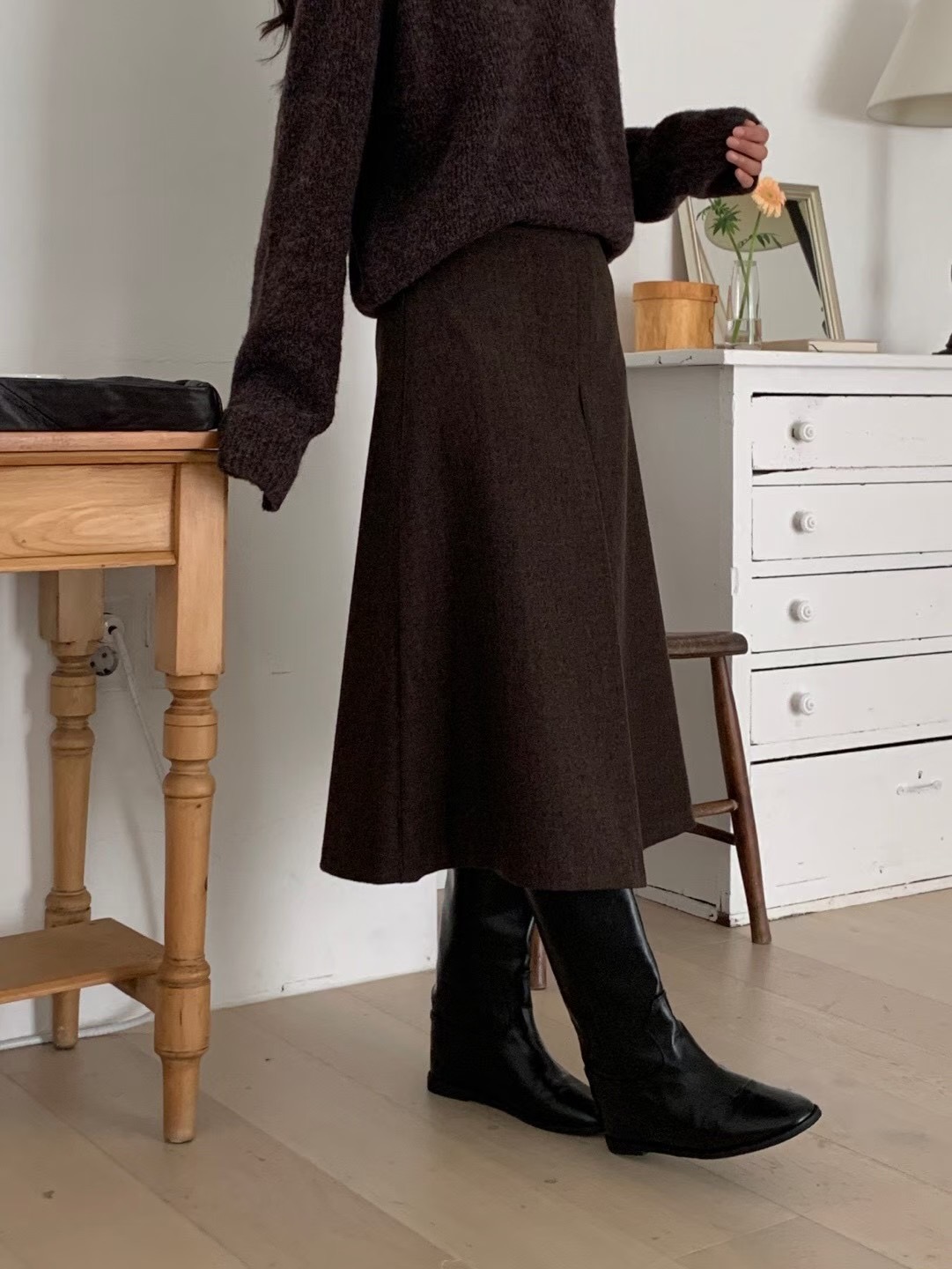 AN STAND東大門㊣實拍女裝新品職業25秋冬推薦人氣真品長裙AN STAND-2件起長裙