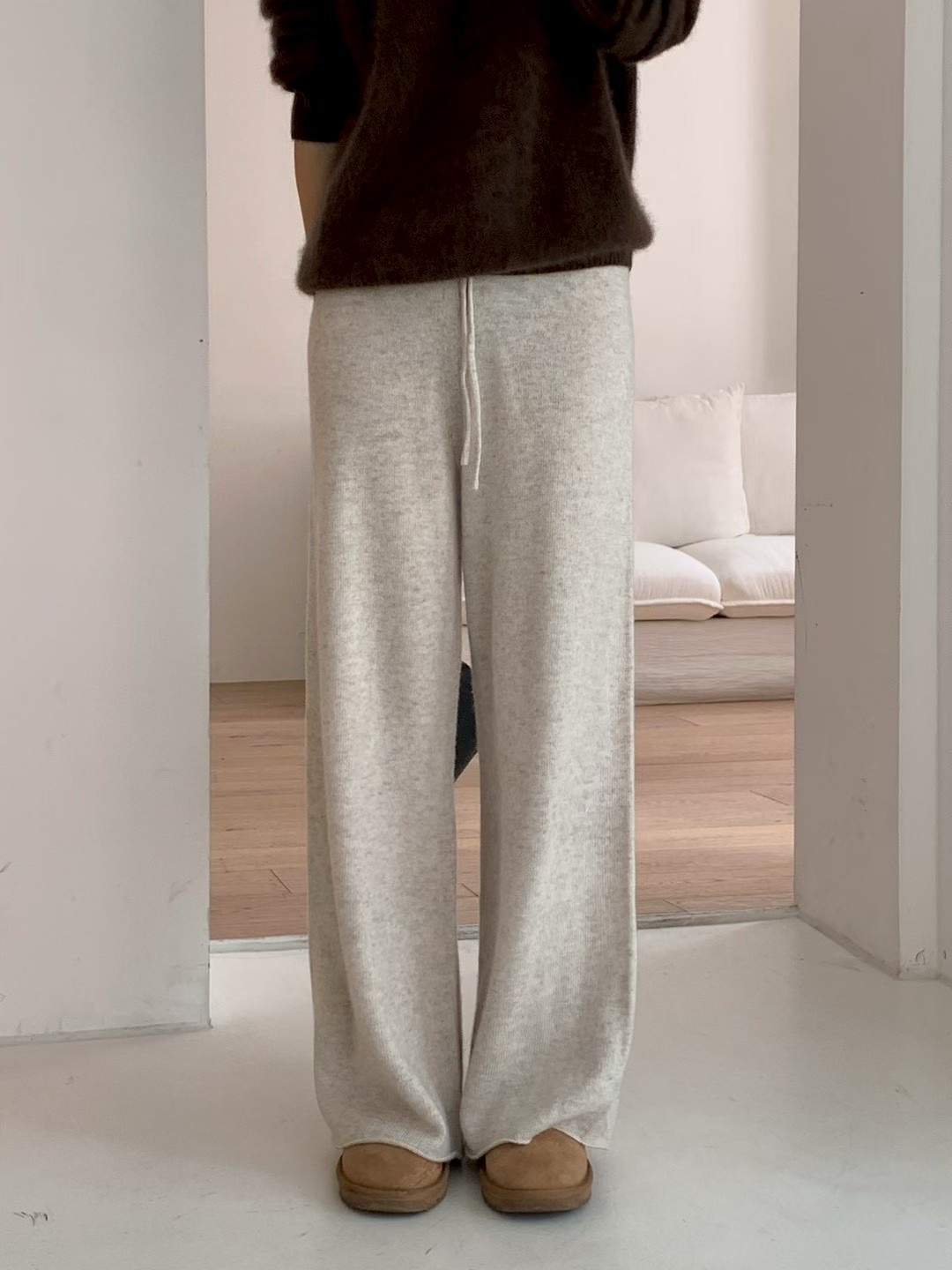 AN STAND東大門㊣直郵女裝新款真品熱賣人氣休閑褲針織褲寬松AN STAND-2件起休閑褲圖色1