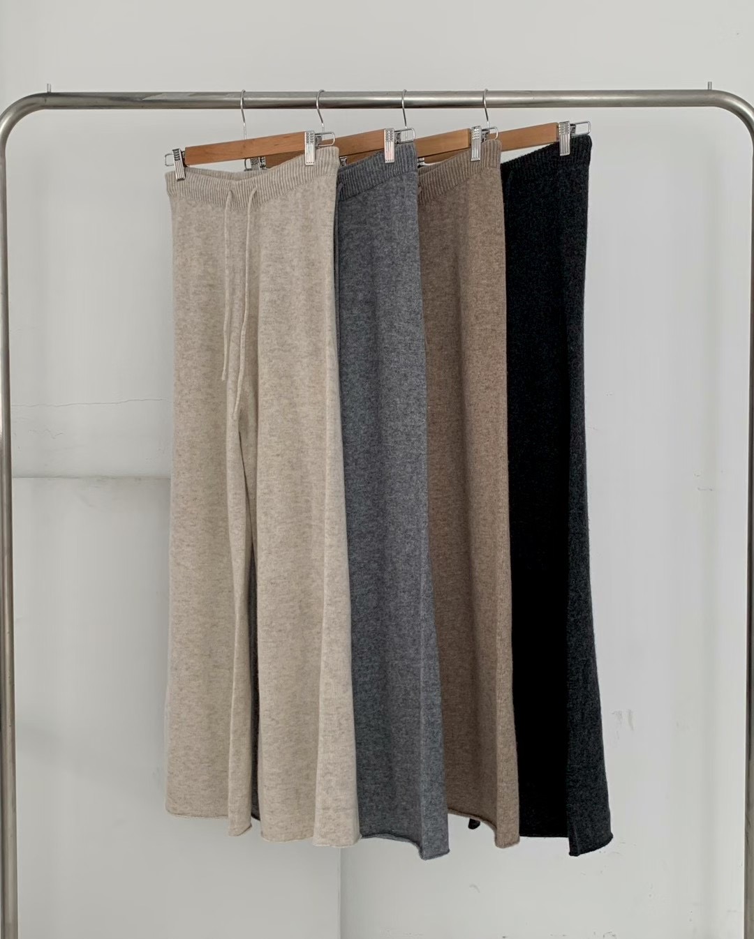 AN STAND東大門㊣直郵女裝新款真品熱賣人氣休閑褲針織褲寬松AN STAND-2件起休閑褲圖色2左二色