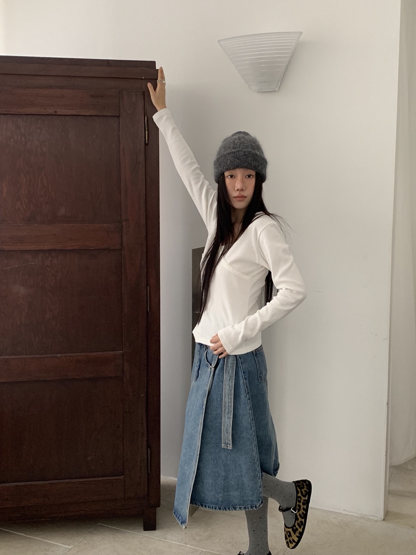 SUNDER MARKET韓國代購㊣女裝新款推薦熱賣時尚長袖T恤蕾絲SUNDER MARKET長袖T恤