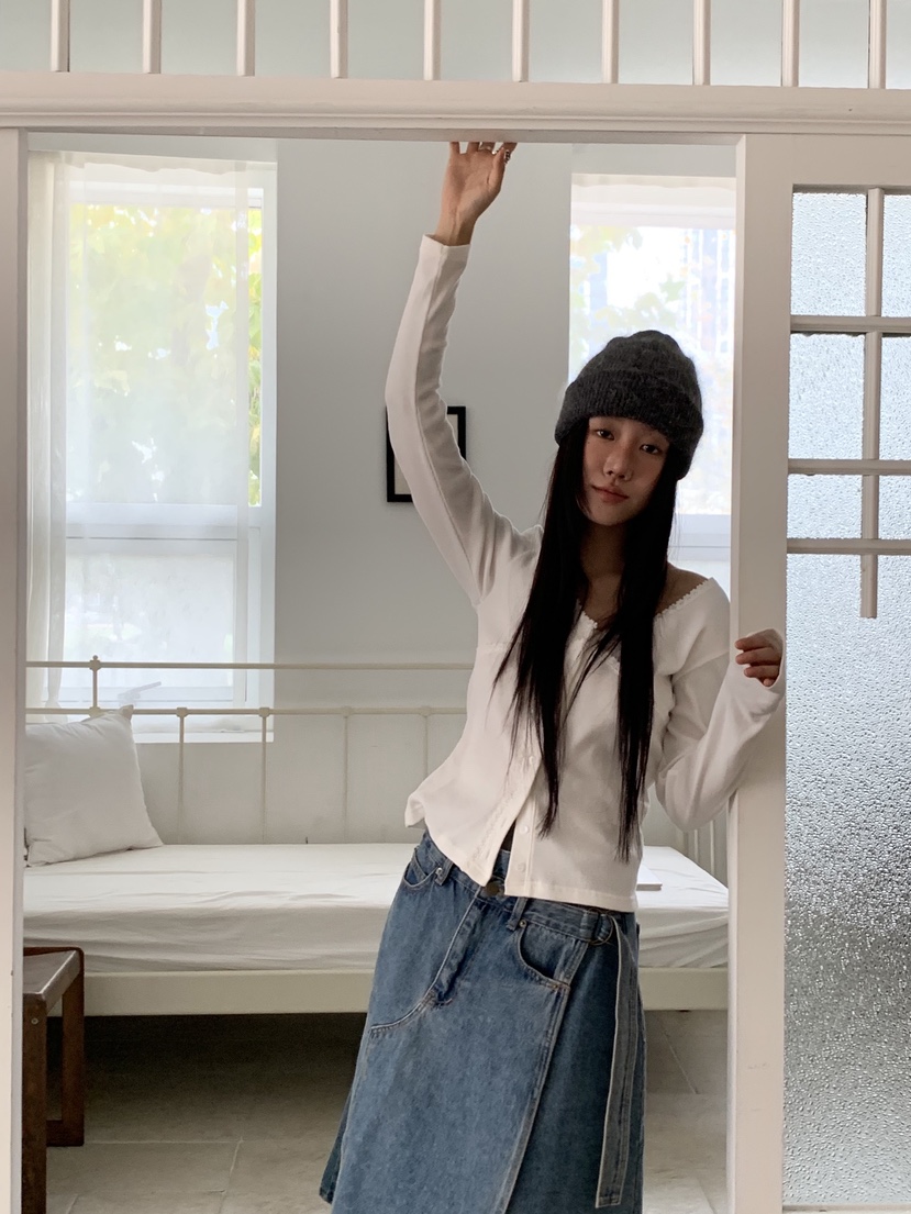 SUNDER MARKET韓國代購㊣女裝新款推薦熱賣時尚長袖T恤蕾絲SUNDER MARKET長袖T恤