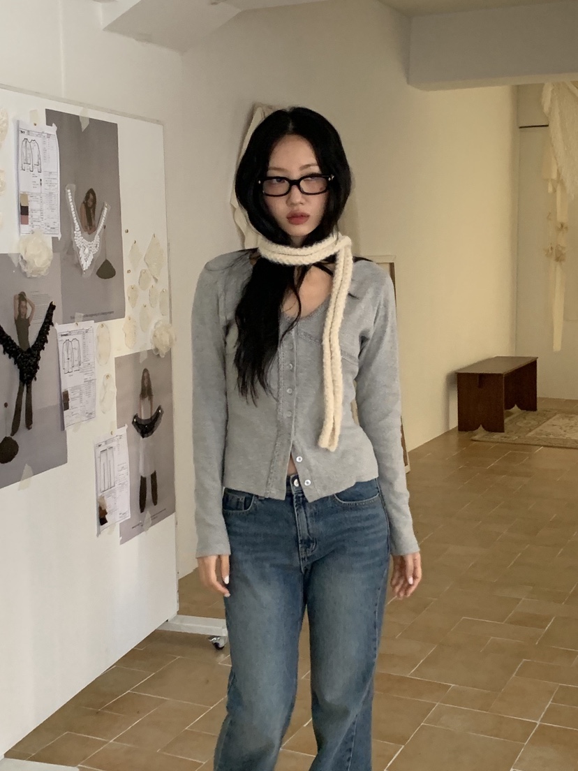 SUNDER MARKET韓國代購㊣女裝新款推薦熱賣時尚長袖T恤蕾絲SUNDER MARKET長袖T恤