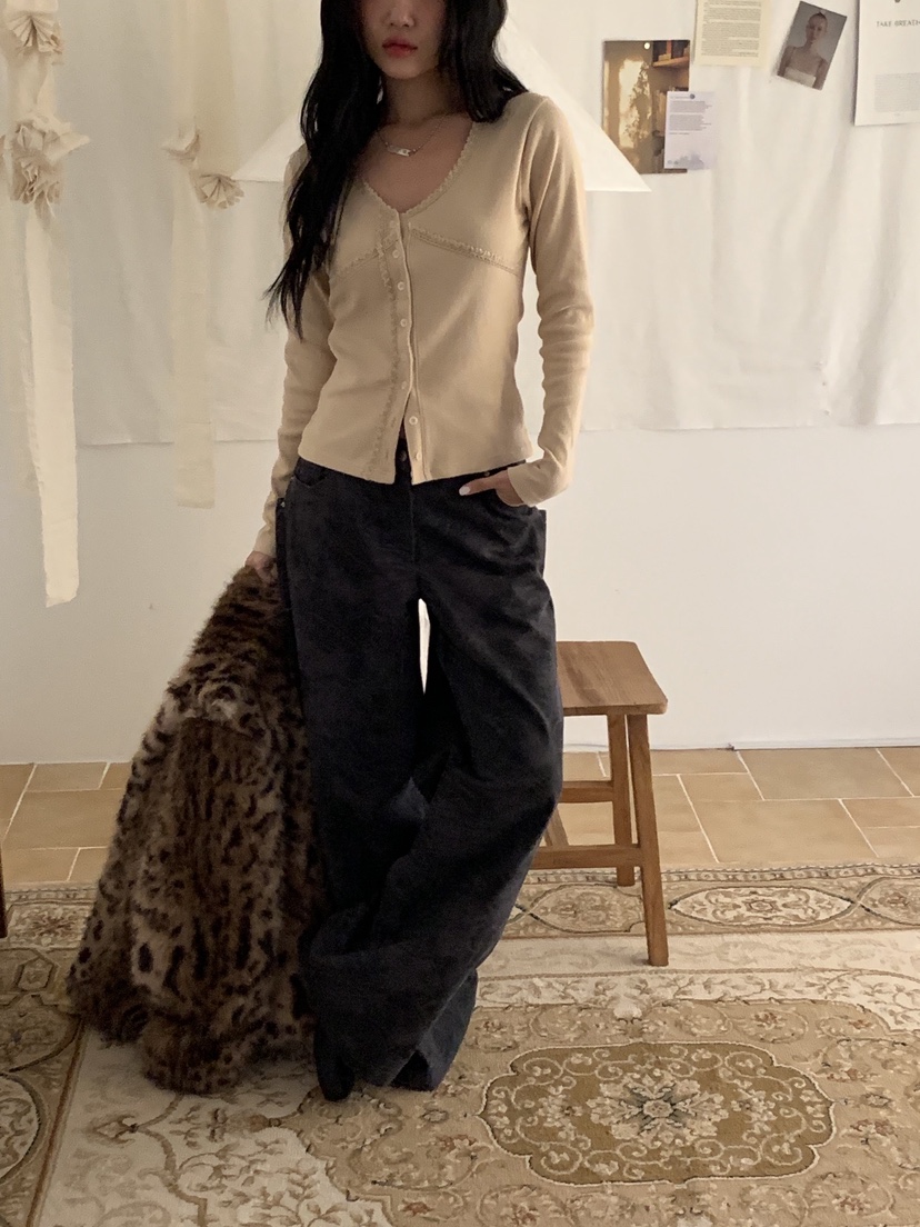 SUNDER MARKET韓國代購㊣女裝新款推薦熱賣時尚長袖T恤蕾絲SUNDER MARKET長袖T恤