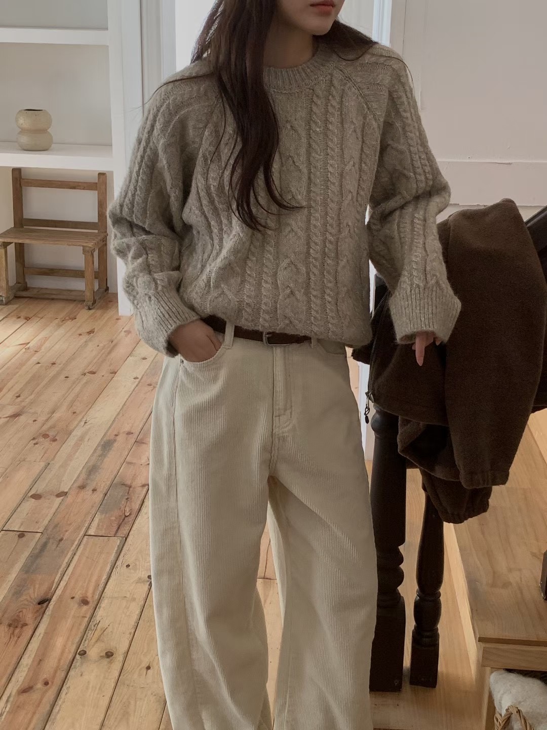 AN STAND東大門㊣實拍女士新品真品休閑職業熱賣毛衣麻花針織AN STAND-2件起毛衣