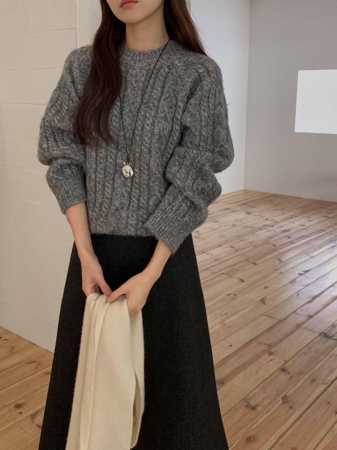 AN STAND東大門㊣實拍女士新品真品休閑職業熱賣毛衣麻花針織AN STAND-2件起毛衣