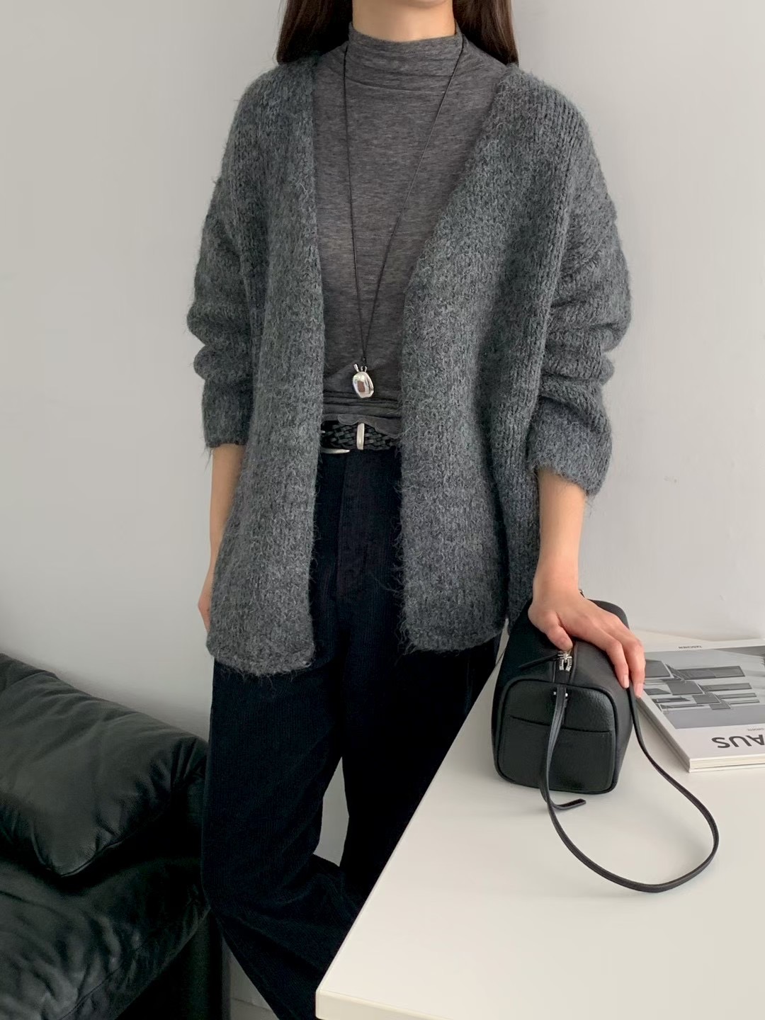 AN STAND韓國直郵㊣女士新品熱賣職業時尚25秋冬針織衫羊毛開衫AN STAND-2件起針織衫