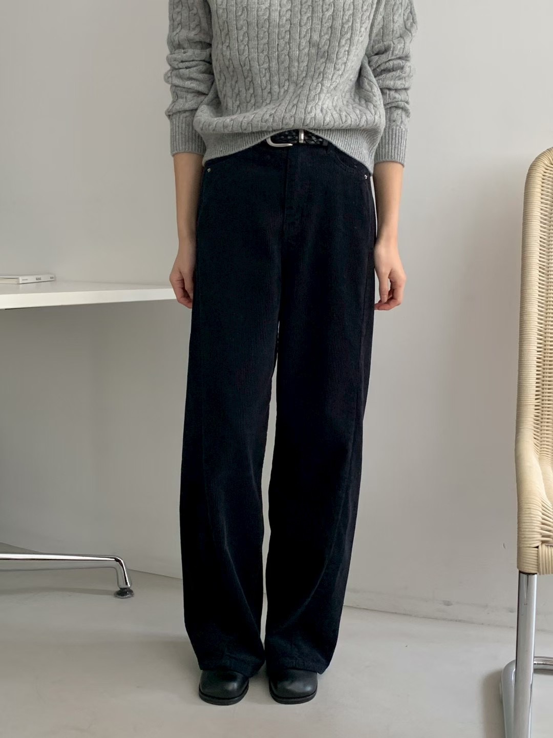 AN STAND東大門㊣實拍女士新款推薦人氣時尚休閑褲不含腰帶AN STAND-2件起休閑褲圖色3