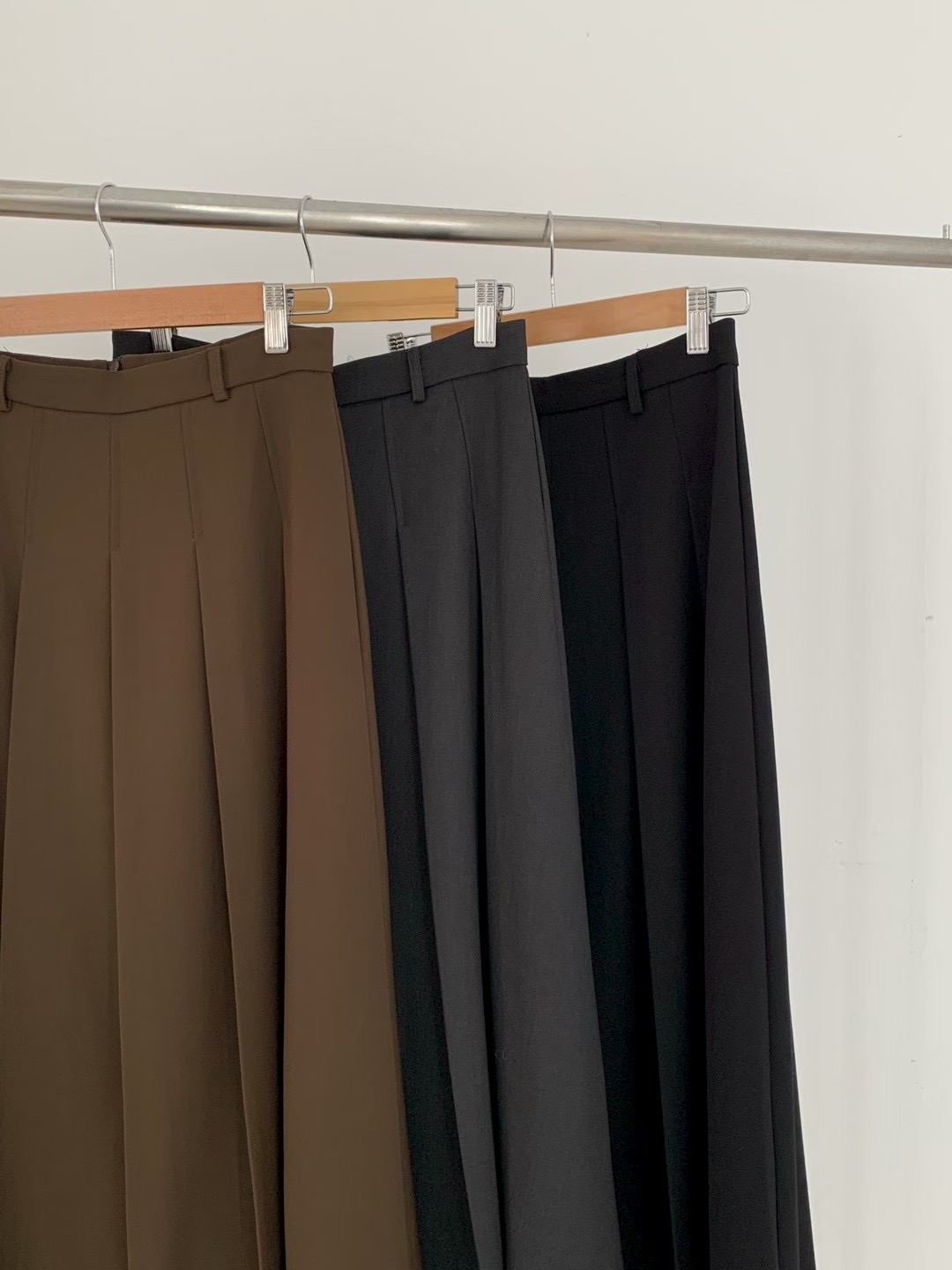 AN STAND韓國直郵㊣女裝新品職業真品休閑長裙不含腰帶褶裥AN STAND-2件起長裙