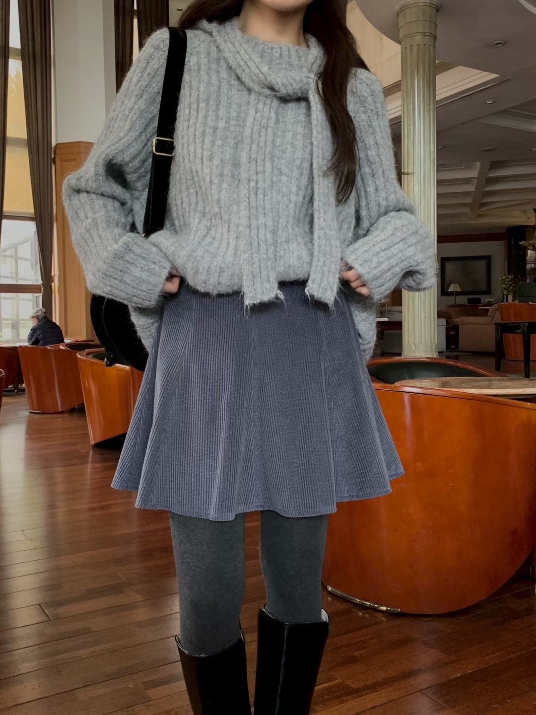 AN STAND東大門㊣代購女士新款職業真品休閑25秋冬時尚短裙AN STAND-2件起短裙圖色2