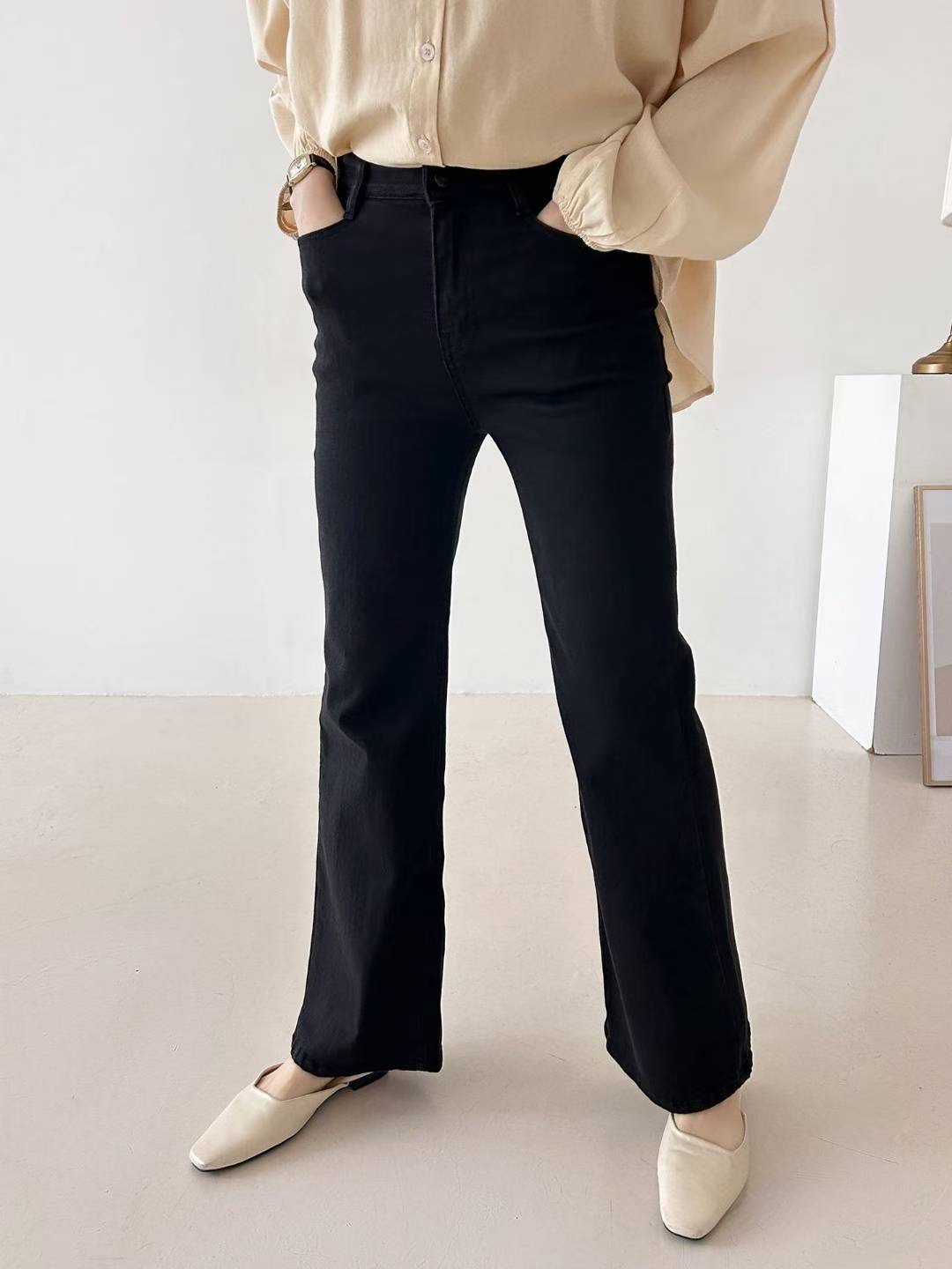 FLY DENIM東大門㊣實拍女裝新品時尚休閑推薦職業牛仔褲喇叭FLY DENIM牛仔褲