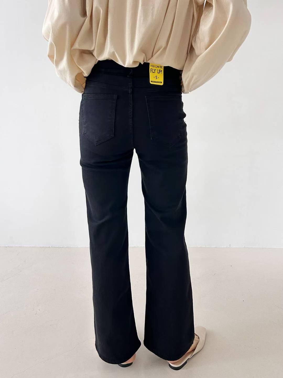 FLY DENIM東大門㊣實拍女裝新品時尚休閑推薦職業牛仔褲喇叭FLY DENIM牛仔褲