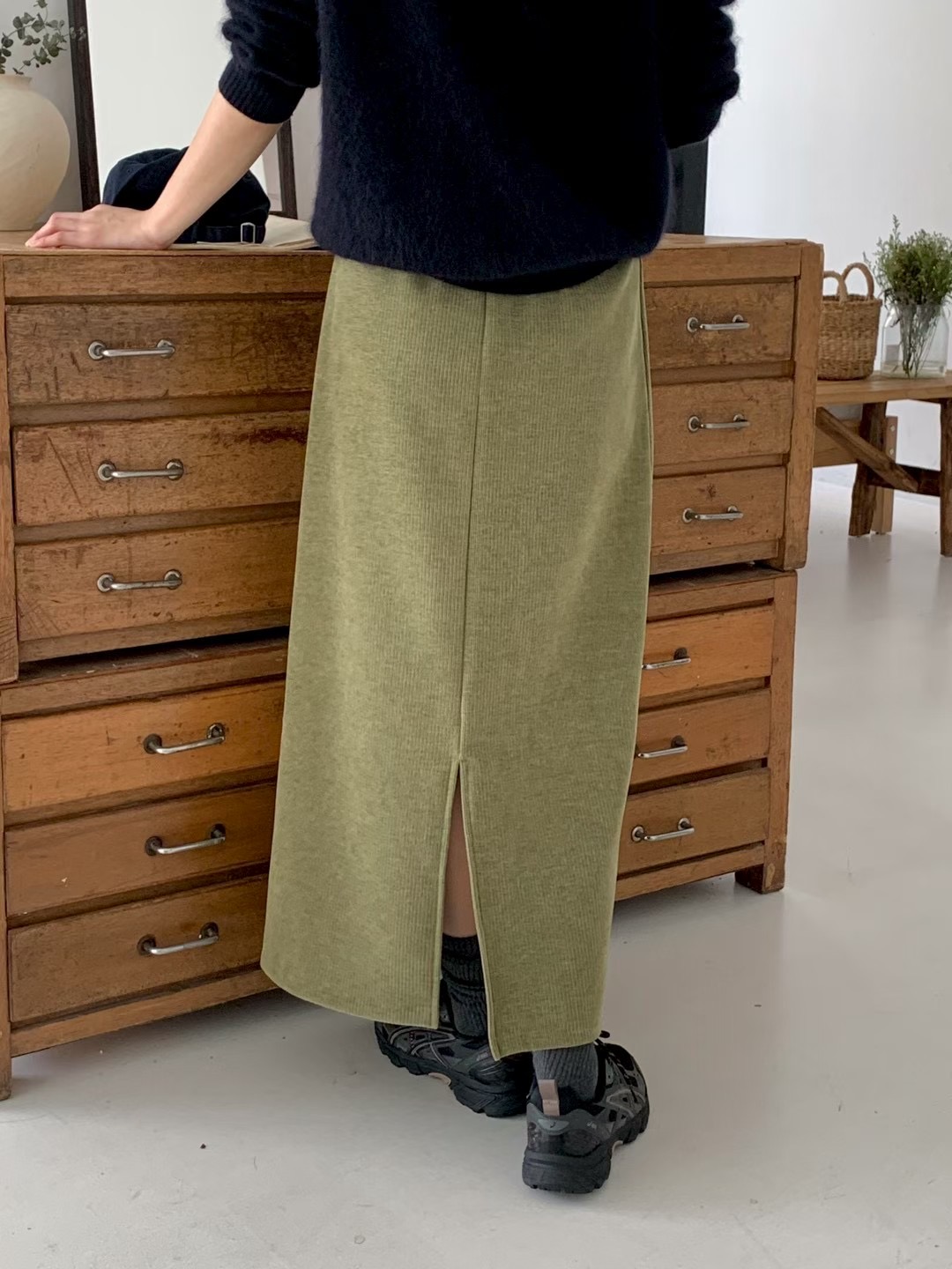 AN STAND韓國代購㊣女士新款推薦時尚職業25秋冬人氣長裙羊毛AN STAND-2件起長裙