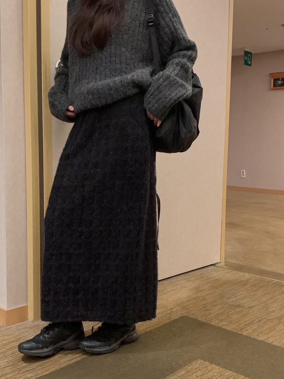 AN STAND韓國直郵㊣女士新款真品推薦休閑25秋冬時尚熱賣長裙AN STAND-2件起長裙