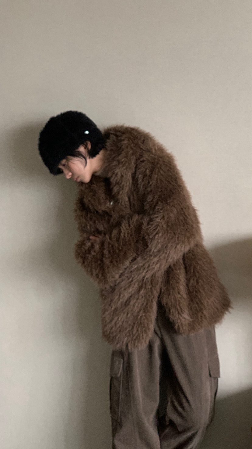 OVER RICH東大門㊣代購女裝新款休閑真品職業短款大衣連帽OVER RICH短款大衣