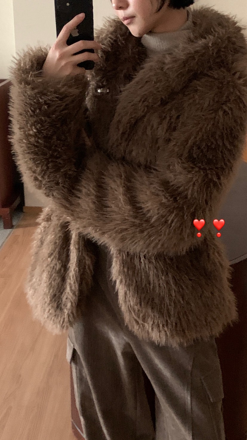 OVER RICH東大門㊣代購女裝新款休閑真品職業短款大衣連帽OVER RICH短款大衣