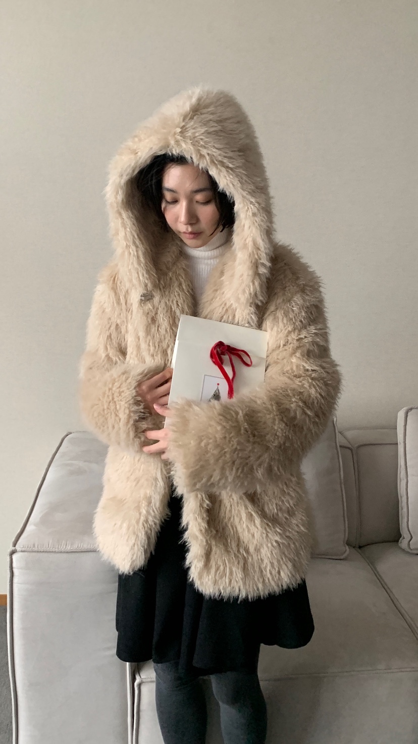 OVER RICH東大門㊣代購女裝新款休閑真品職業短款大衣連帽OVER RICH短款大衣