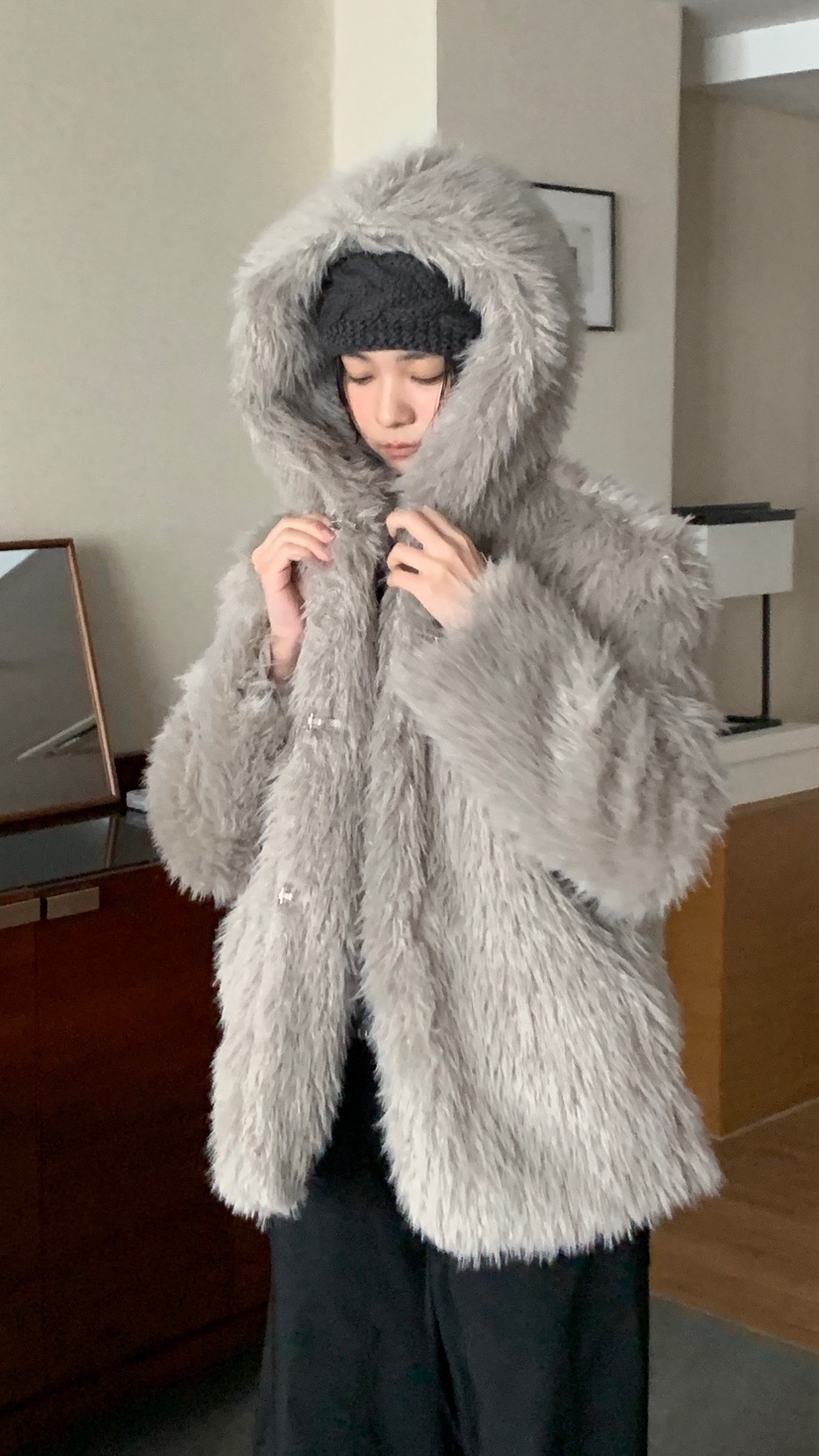 OVER RICH東大門㊣代購女裝新款休閑真品職業短款大衣連帽OVER RICH短款大衣