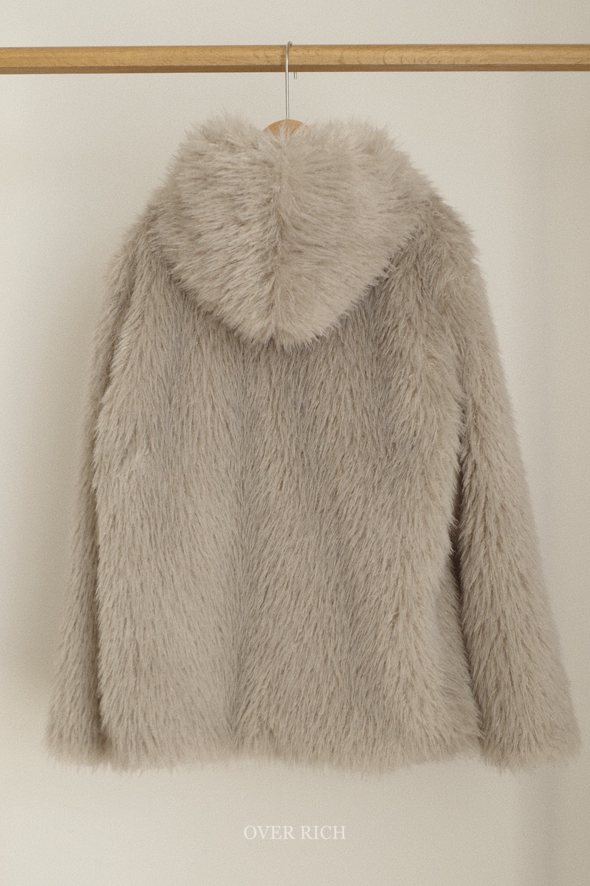 OVER RICH東大門㊣代購女裝新款休閑真品職業短款大衣連帽OVER RICH短款大衣