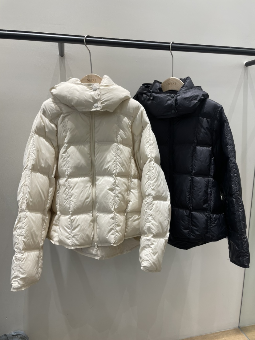 NEOUL韓國直郵㊣女士新品25秋冬熱賣推薦人氣短款羽絨服兜帽NEOUL/ahin雙領標簽短款羽絨服