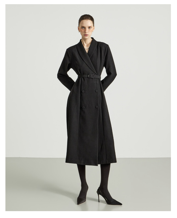 TANIA韓國直郵㊣女裝新品25秋冬熱賣職業休閑推薦連衣裙含腰帶TANIA連衣裙