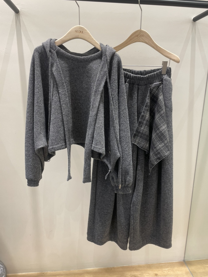 NEOUL東大門㊣代購女士新款25秋冬推薦真品熱賣休閑人氣套裝NEOUL/ahin雙領標簽套裝圖色1