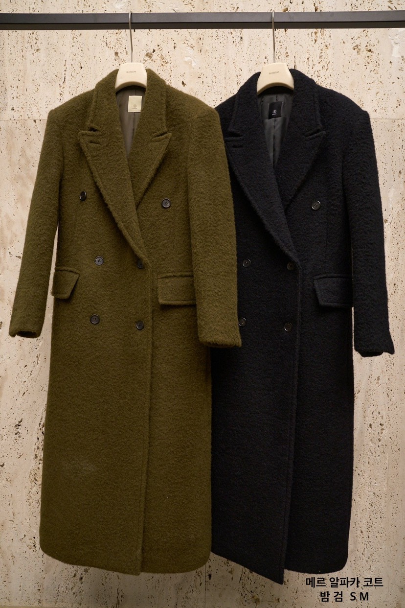 BLOSSOM東大門㊣實拍女裝新品推薦職業人氣中長款大衣羊駝毛BLOSSOM中長款大衣