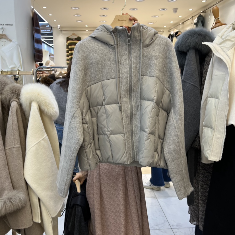 SYMPHONY東大門㊣代購女裝新款推薦時尚25秋冬短款羽絨服絨SYMPHONY短款羽絨服圖色2