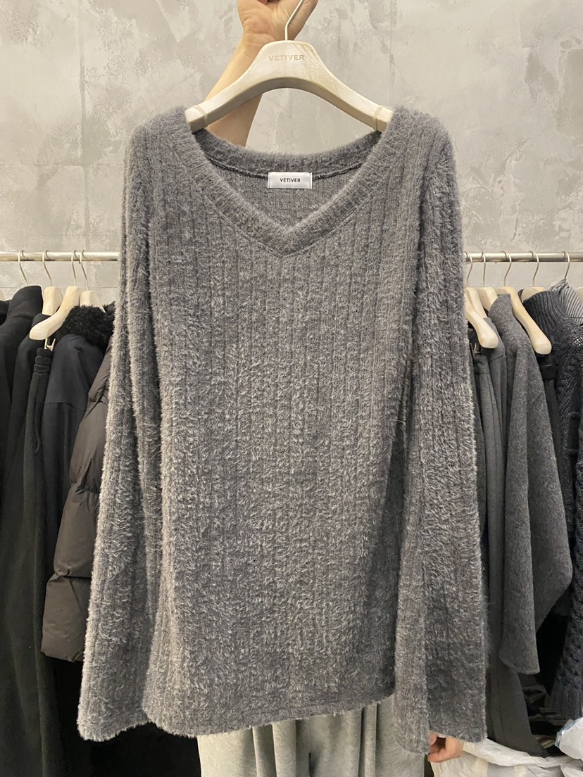 THE VETIVER-A韓國代購㊣女士新款時尚人氣推薦長袖T恤V領VETIVER長袖T恤圖色1