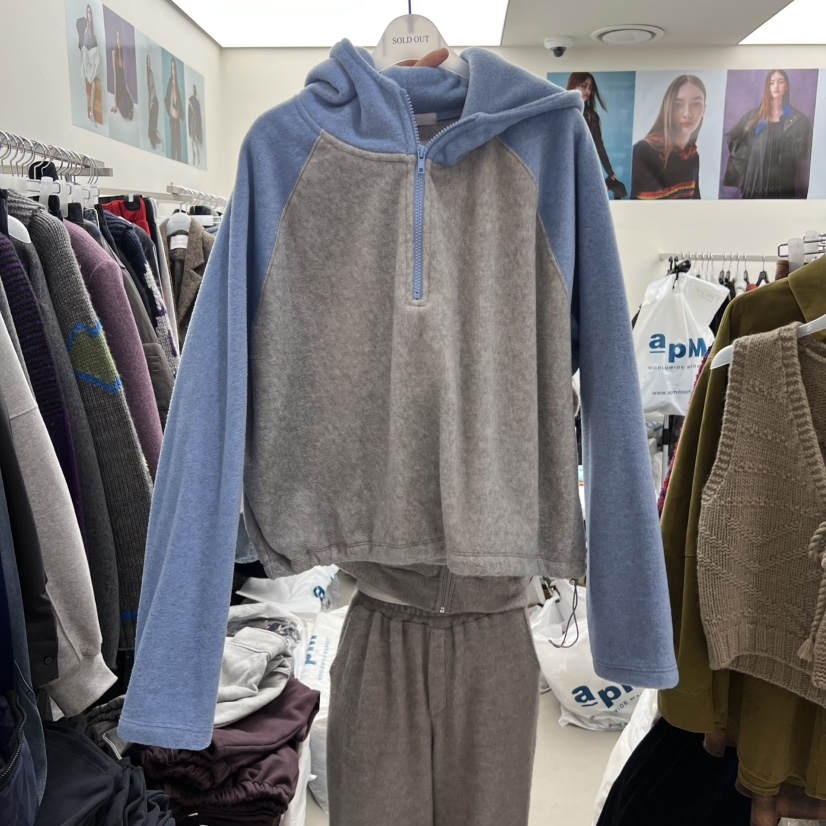 SOLD OUT韓國代購㊣女士新款職業25秋冬真品人氣休閑衛衣抓絨SOLD OUT衛衣圖色2