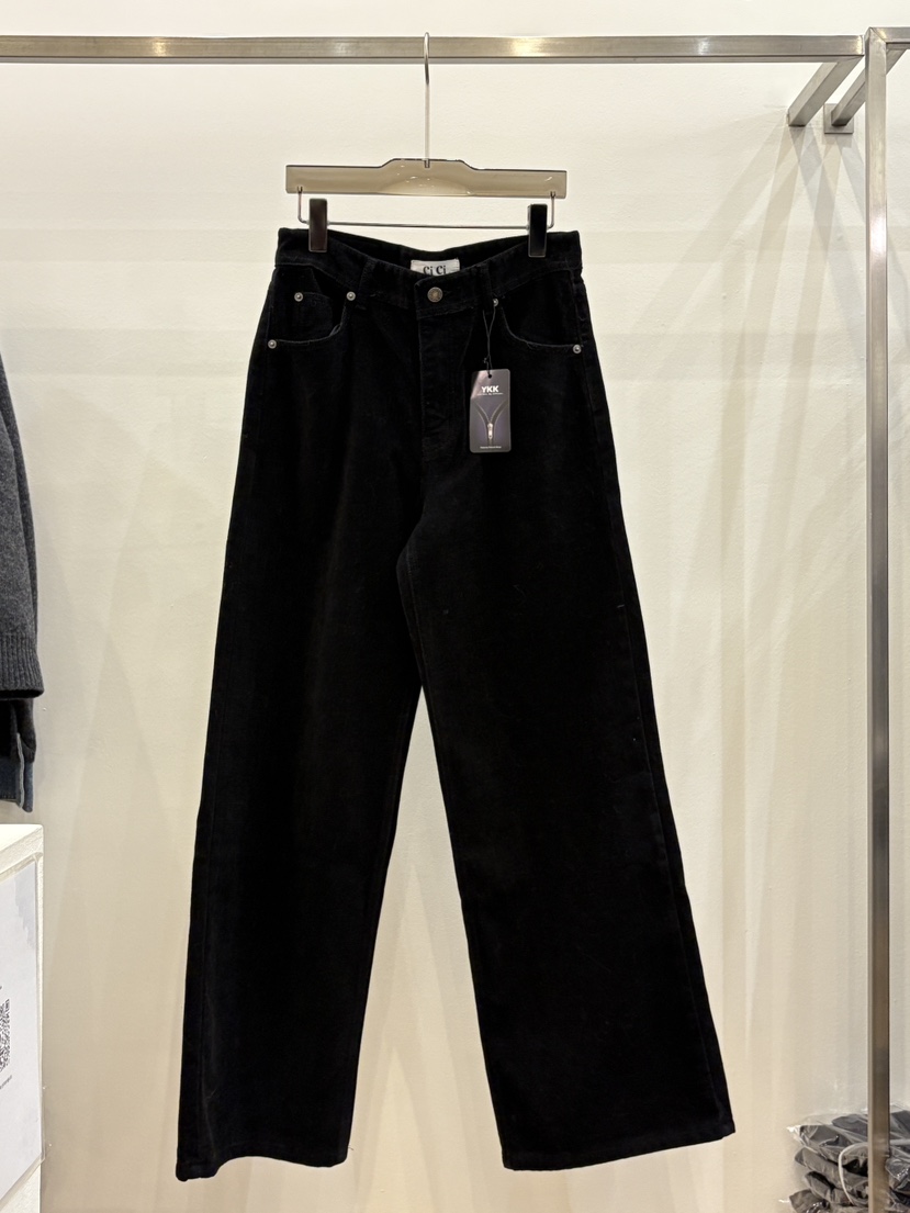 CICI東大門㊣代購女裝新品時尚休閑熱賣休閑褲加絨抓絨柔軟Ci Ci休閑褲圖色1黑色