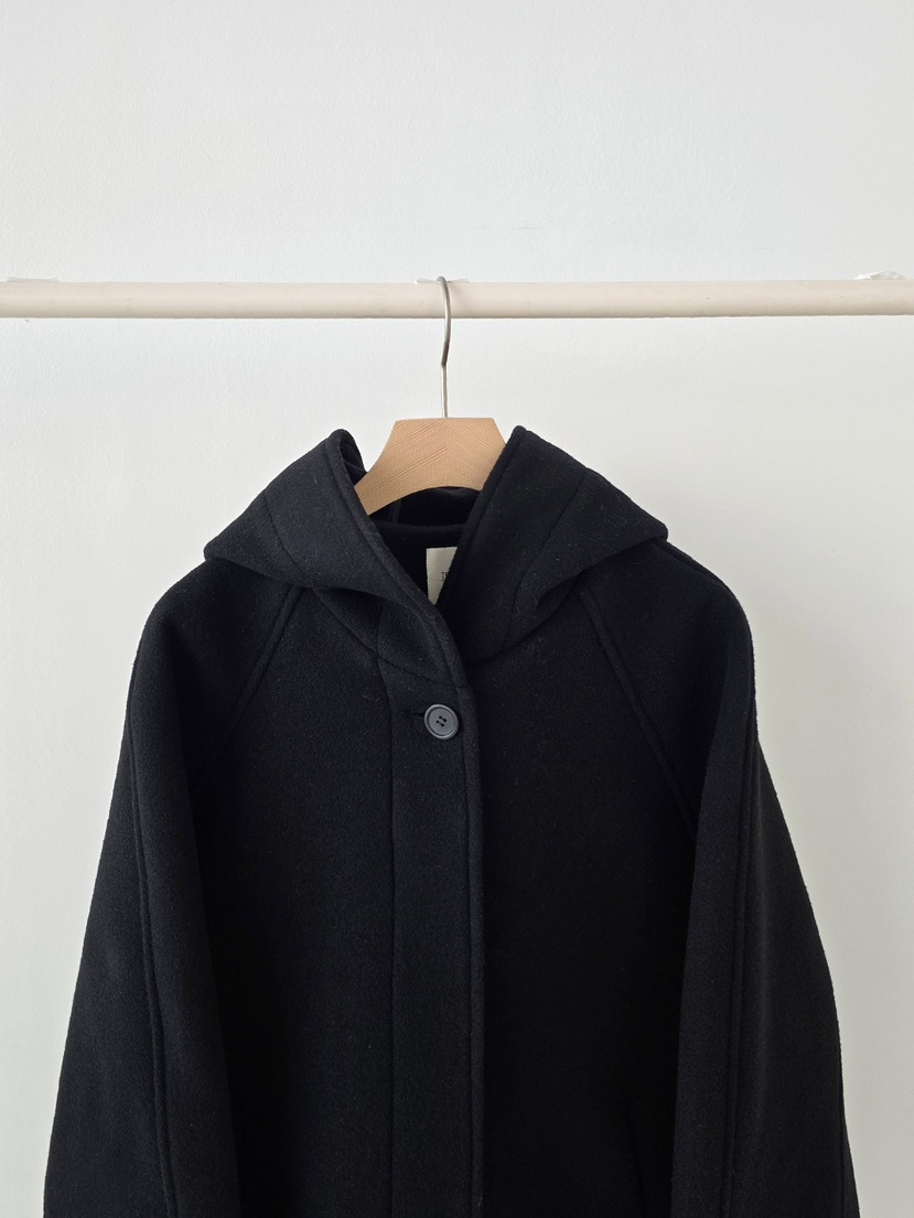 J SHOP東大門㊣代購女裝新品熱賣推薦休閑人氣中長款大衣連帽J_SHOP中長款大衣