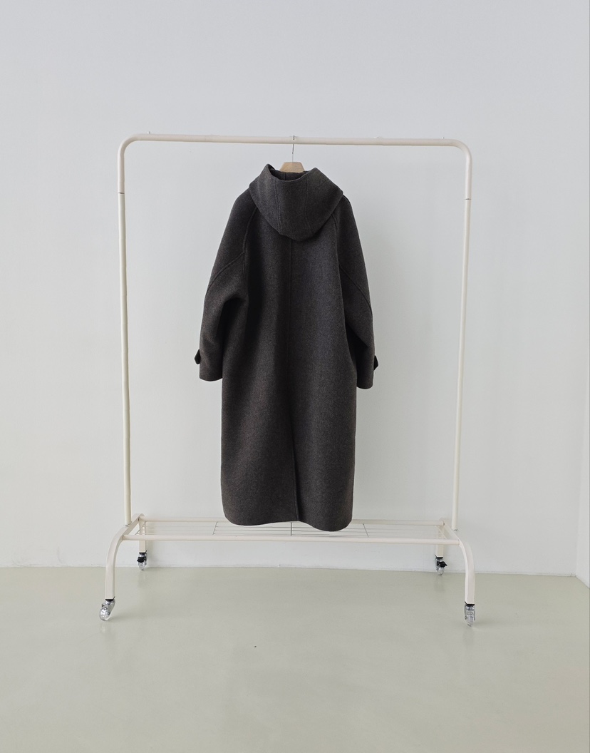 J SHOP東大門㊣代購女裝新品熱賣推薦休閑人氣中長款大衣連帽J_SHOP中長款大衣