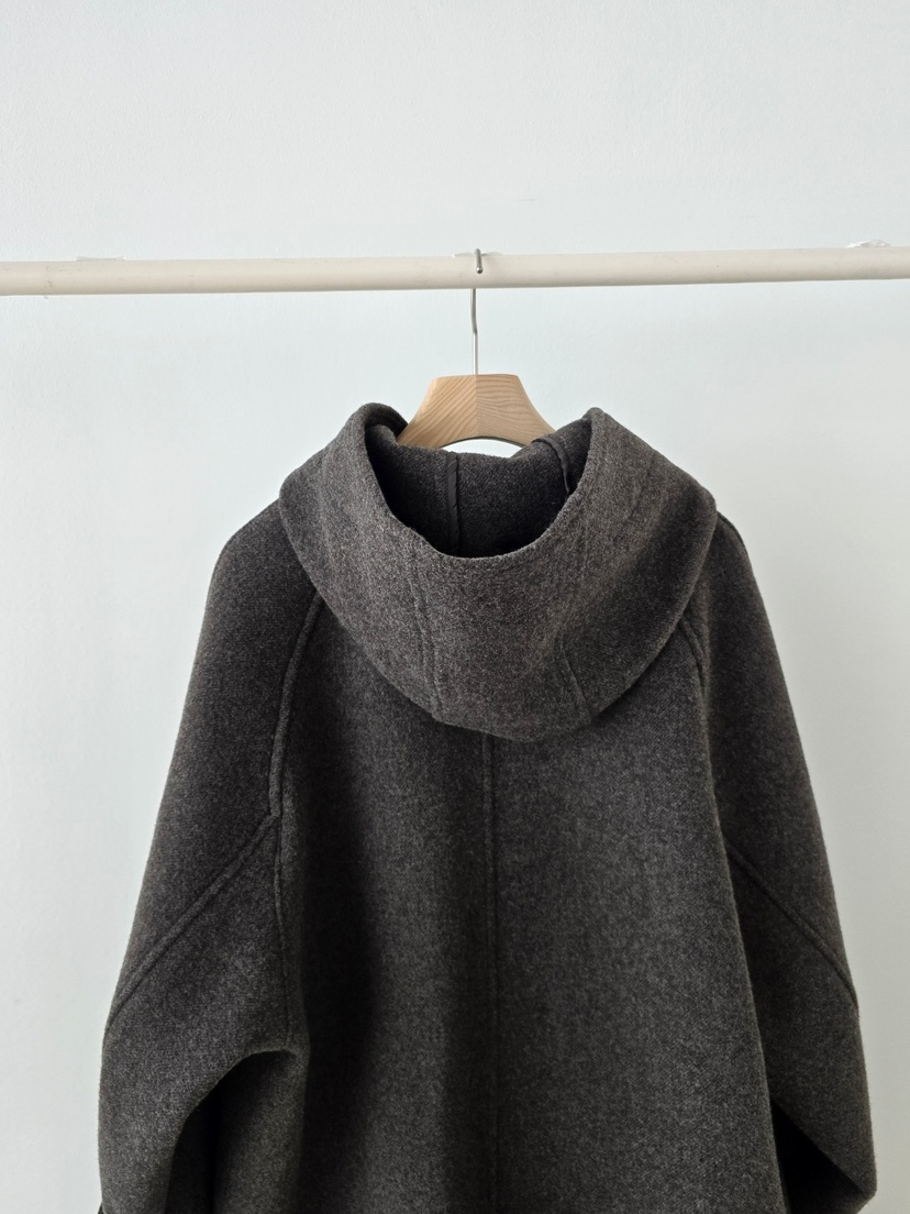 J SHOP東大門㊣代購女裝新品熱賣推薦休閑人氣中長款大衣連帽J_SHOP中長款大衣