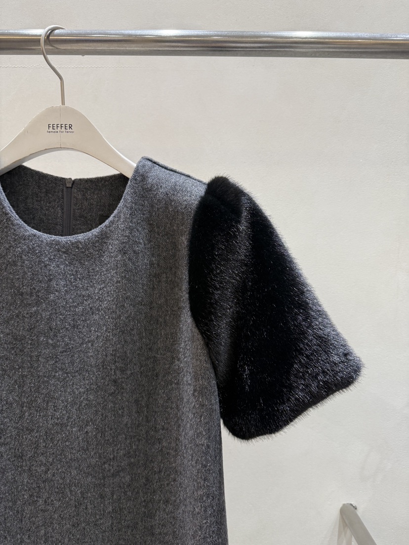 FEFFER韓國代購㊣女裝新款休閑熱賣推薦時尚真品連衣裙皮草FEFFER連衣裙
