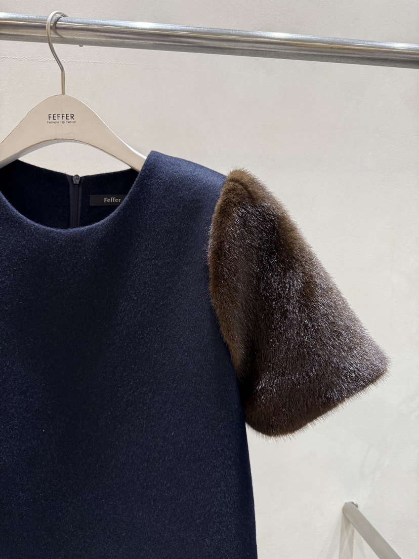 FEFFER韓國代購㊣女裝新款休閑熱賣推薦時尚真品連衣裙皮草FEFFER連衣裙