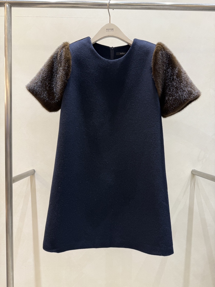FEFFER韓國代購㊣女裝新款休閑熱賣推薦時尚真品連衣裙皮草FEFFER連衣裙圖色2