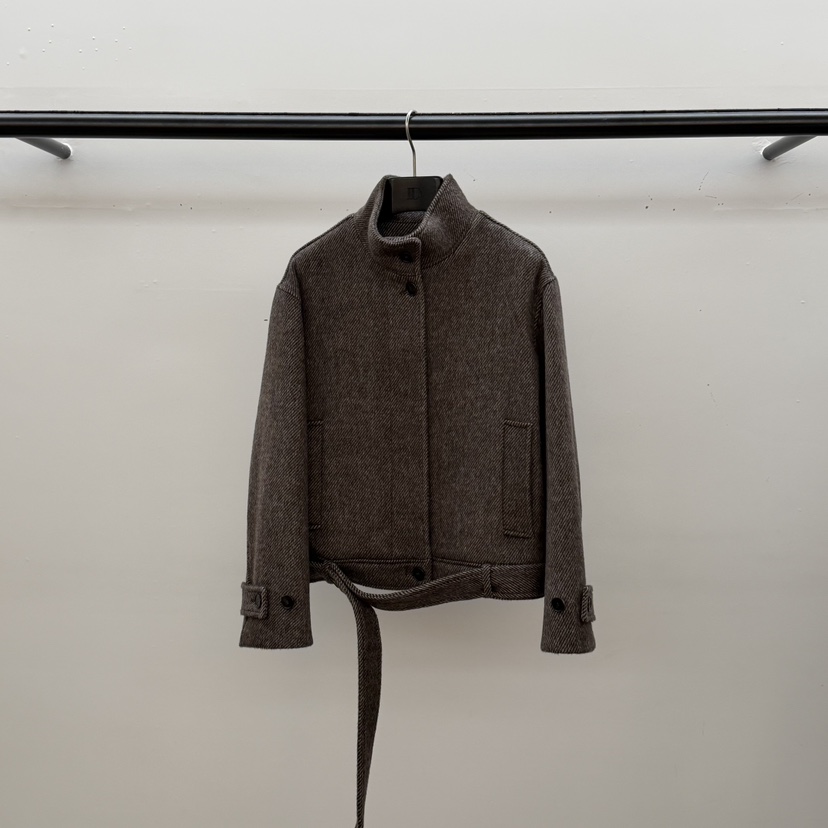 ID東大門㊣代購女裝新品職業推薦人氣真品休閑夾克含腰帶系帶ID夾克圖色2棕色