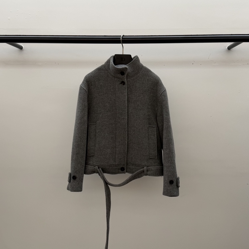 ID東大門㊣代購女裝新品職業推薦人氣真品休閑夾克含腰帶系帶ID夾克圖色3灰色