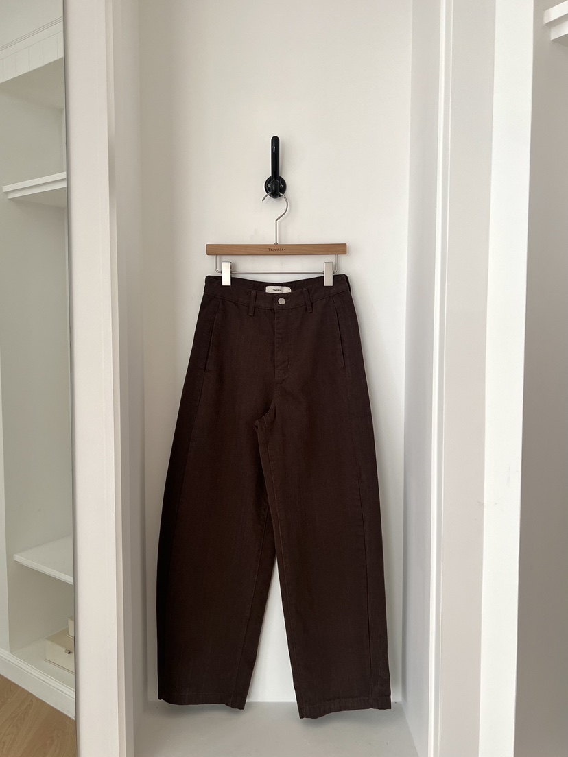 TERRACE韓國直郵㊣女裝新品休閑職業熱賣人氣休閑褲加絨羊毛TERRACE休閑褲圖色1棕色