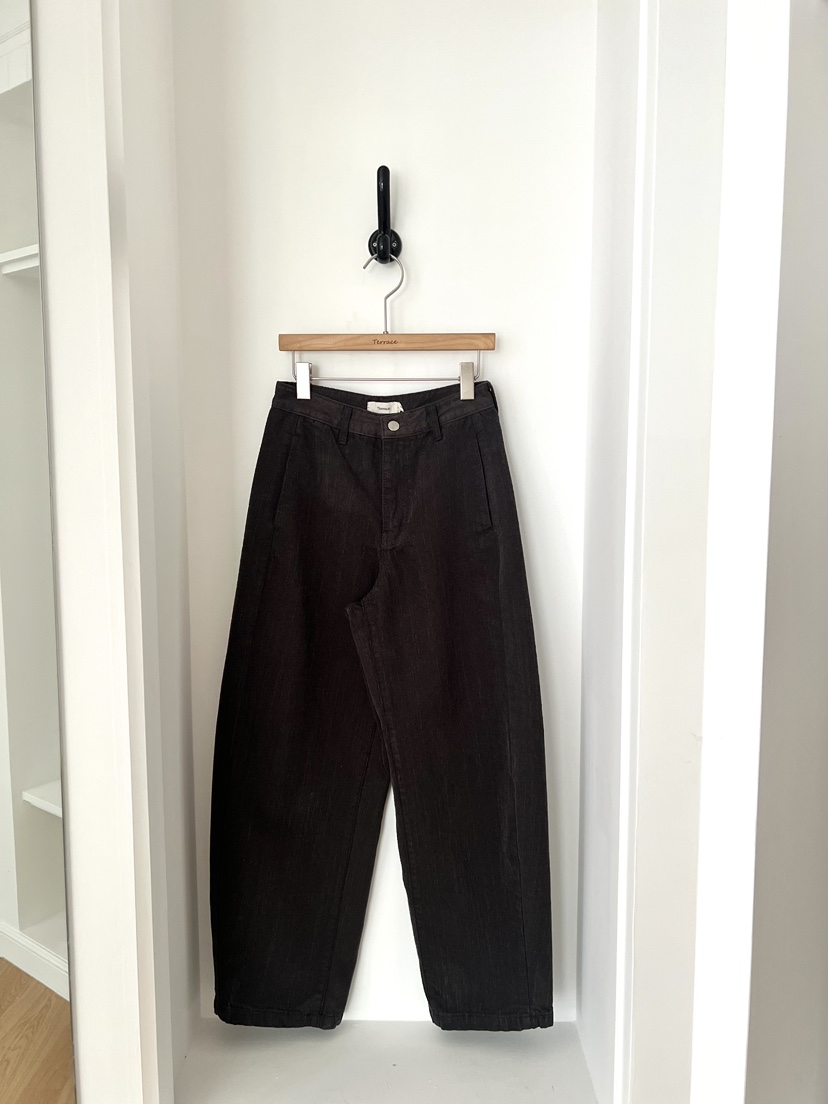 TERRACE韓國直郵㊣女裝新品休閑職業熱賣人氣休閑褲加絨羊毛TERRACE休閑褲圖色2墨色