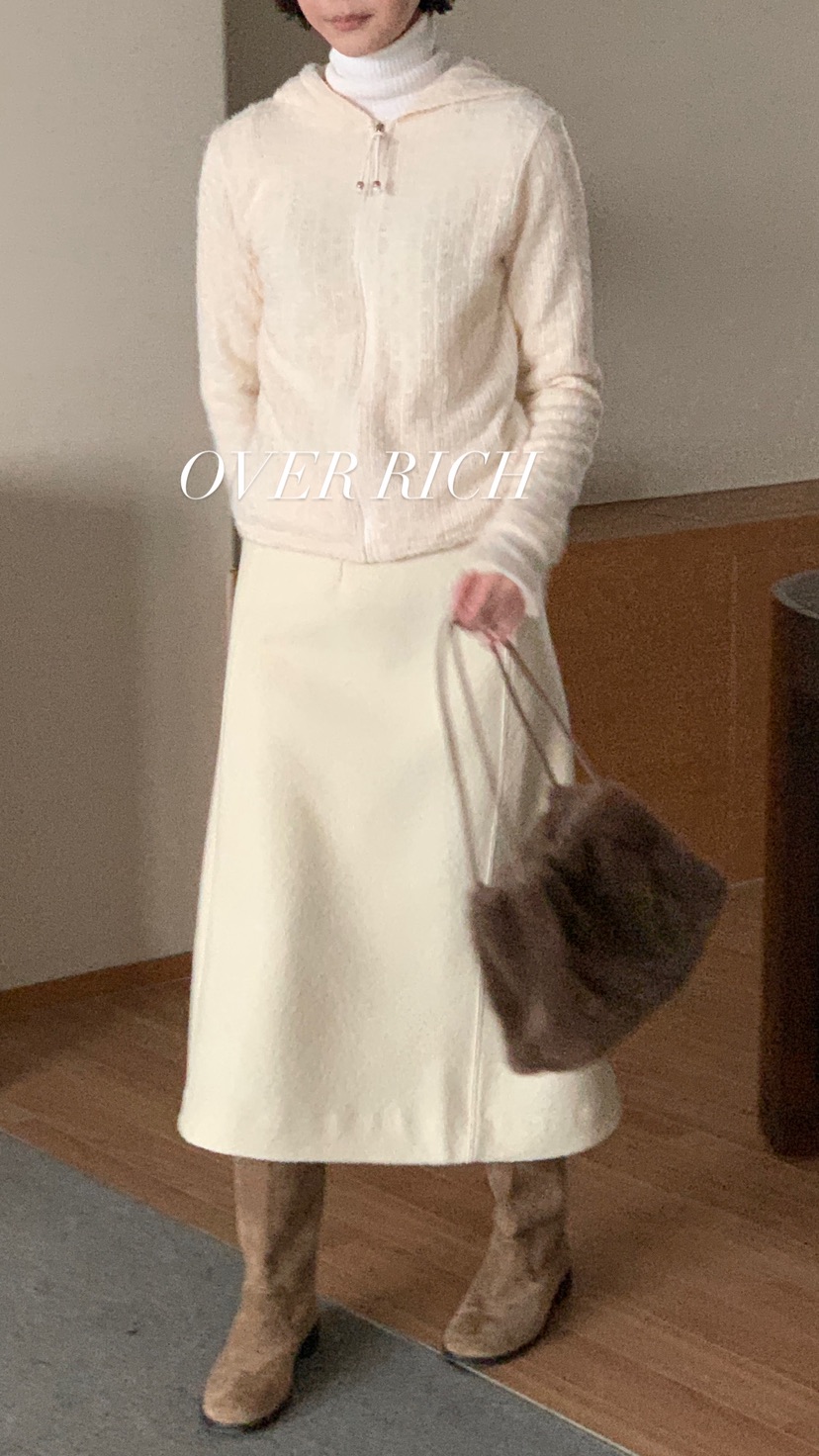 OVER RICH韓國代購㊣女士新款熱賣職業人氣25秋冬休閑長裙OVER RICH長裙