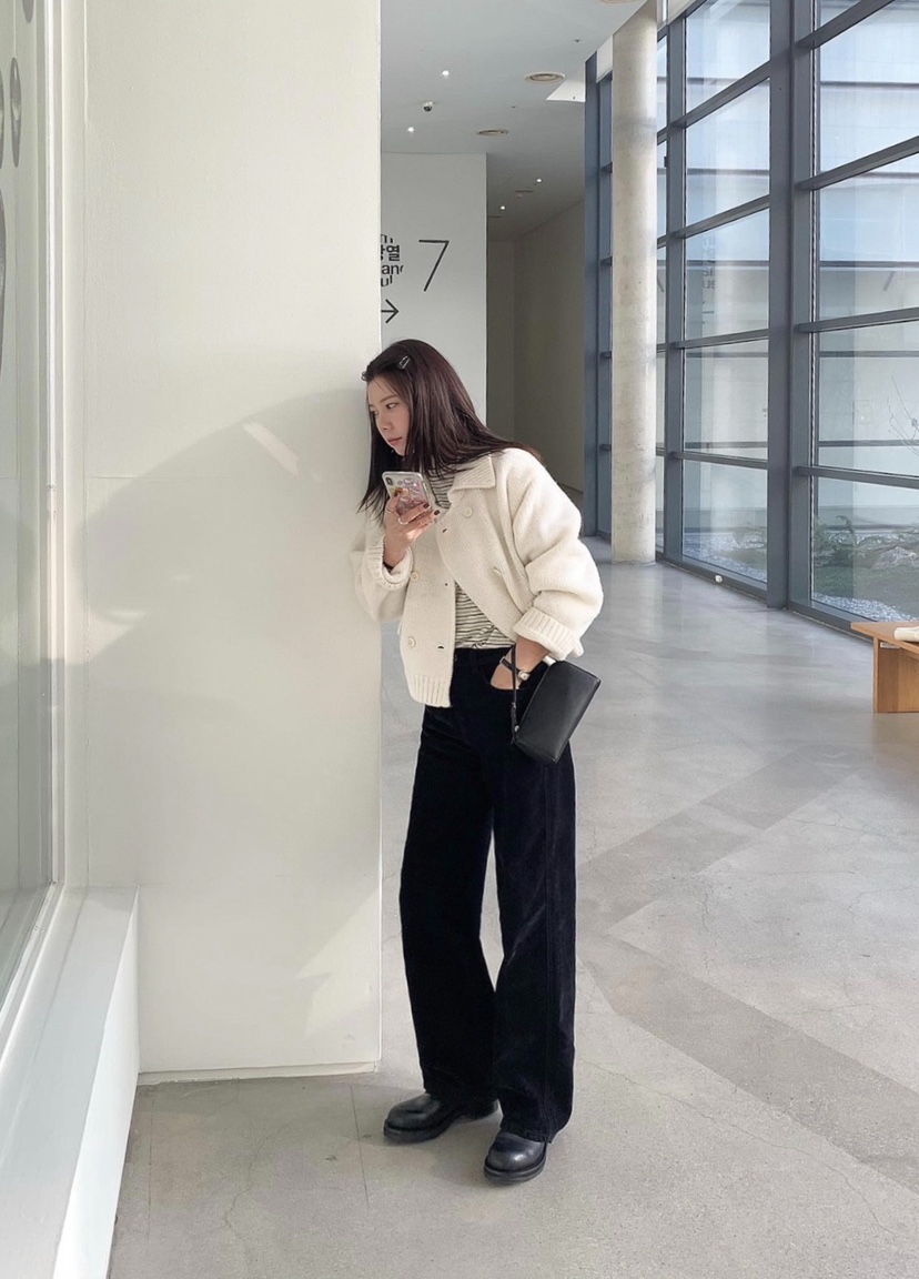 COURGETTE東大門㊣實拍女士新款休閑推薦熱賣人氣牛仔褲天鵝絨COURGETTE牛仔褲