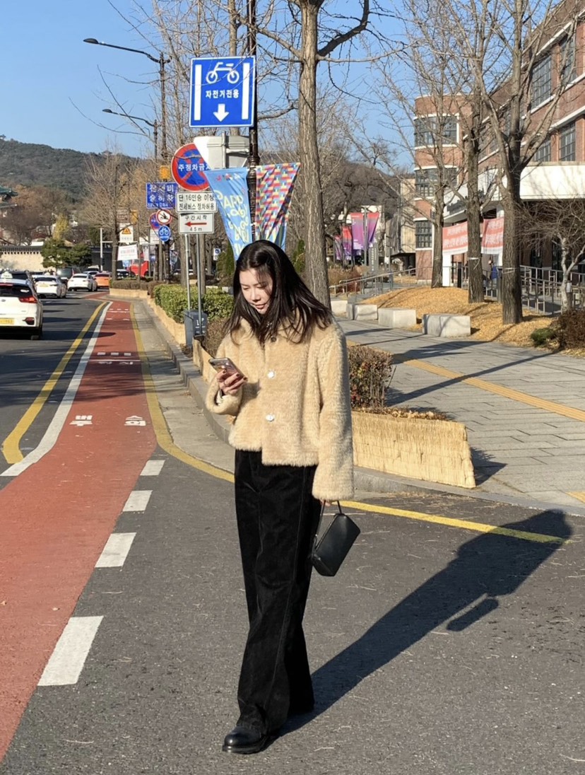 COURGETTE東大門㊣實拍女士新款休閑推薦熱賣人氣牛仔褲天鵝絨COURGETTE牛仔褲