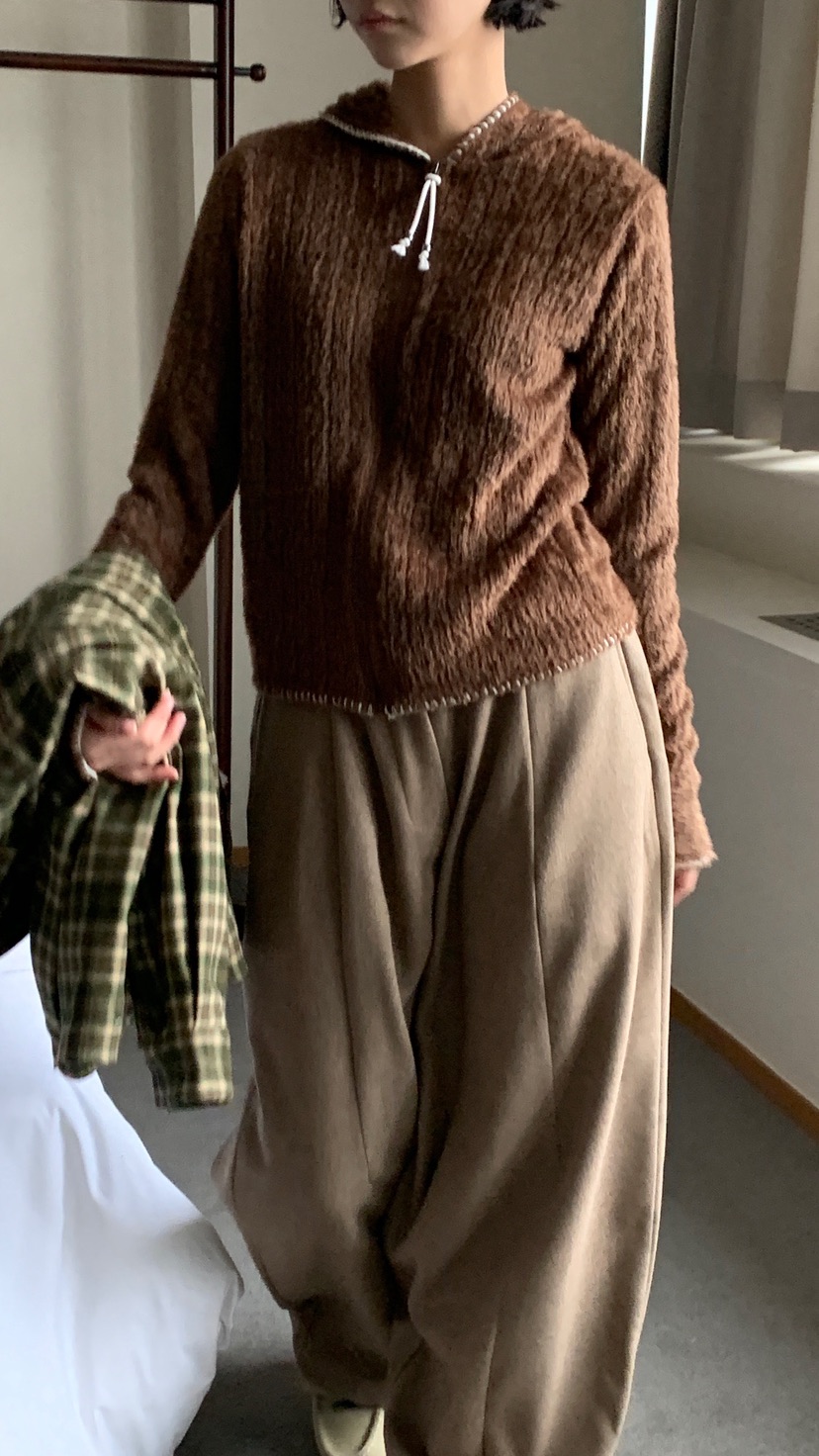 OVER RICH東大門㊣直郵女士新款人氣休閑針織衫連帽衫刺繡OVER RICH針織衫