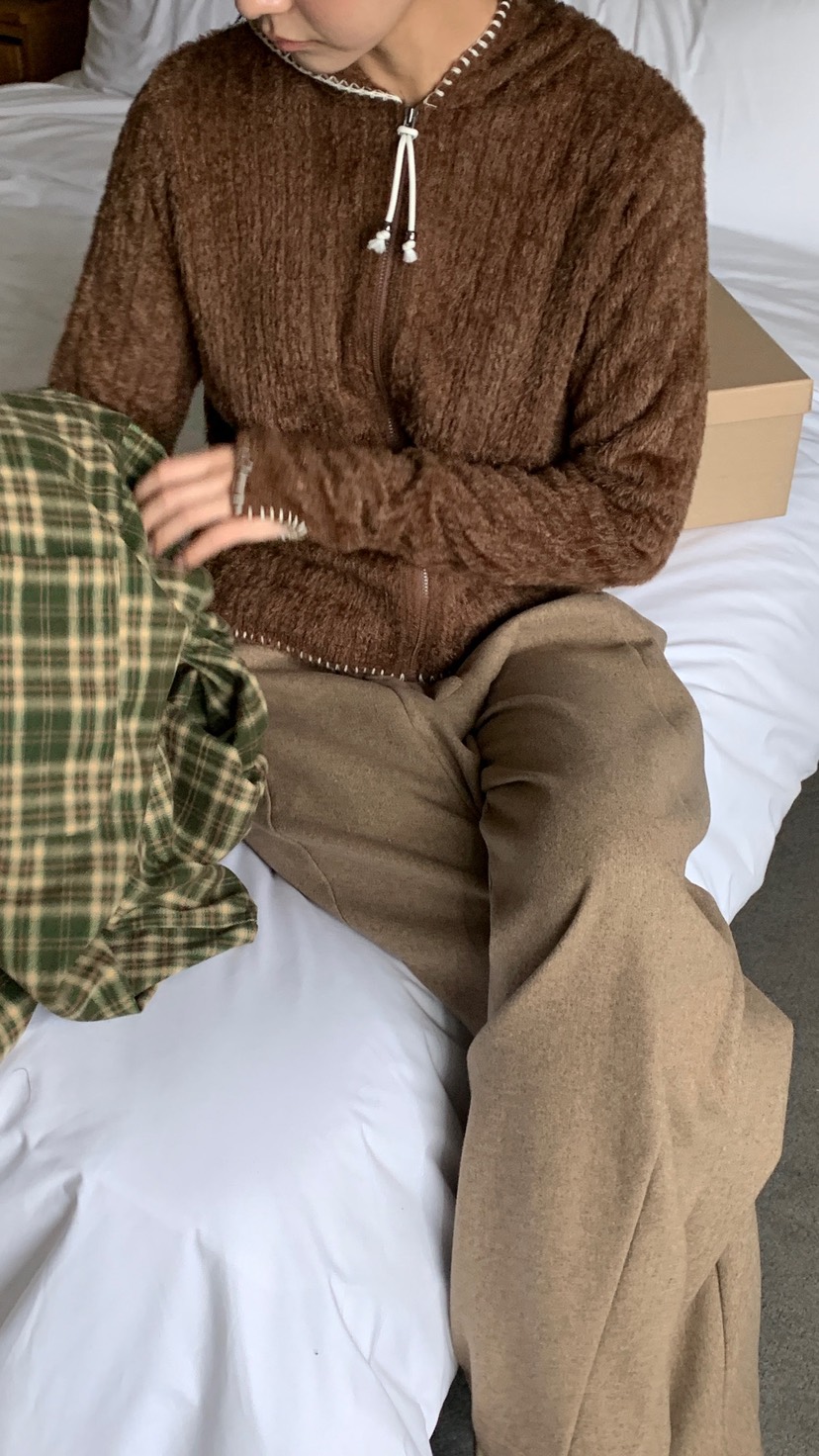 OVER RICH東大門㊣直郵女士新款人氣休閑針織衫連帽衫刺繡OVER RICH針織衫