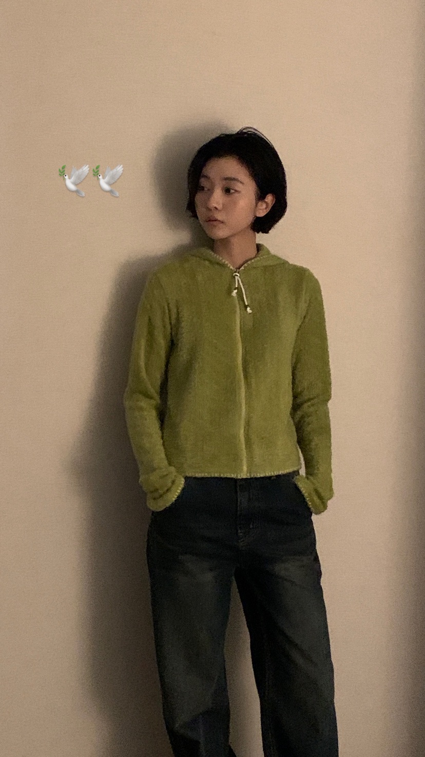 OVER RICH東大門㊣直郵女士新款人氣休閑針織衫連帽衫刺繡OVER RICH針織衫