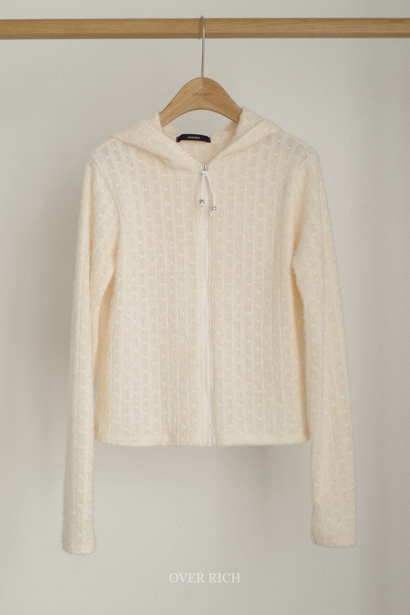 OVER RICH東大門㊣直郵女士新款人氣休閑針織衫連帽衫刺繡OVER RICH針織衫圖色2
