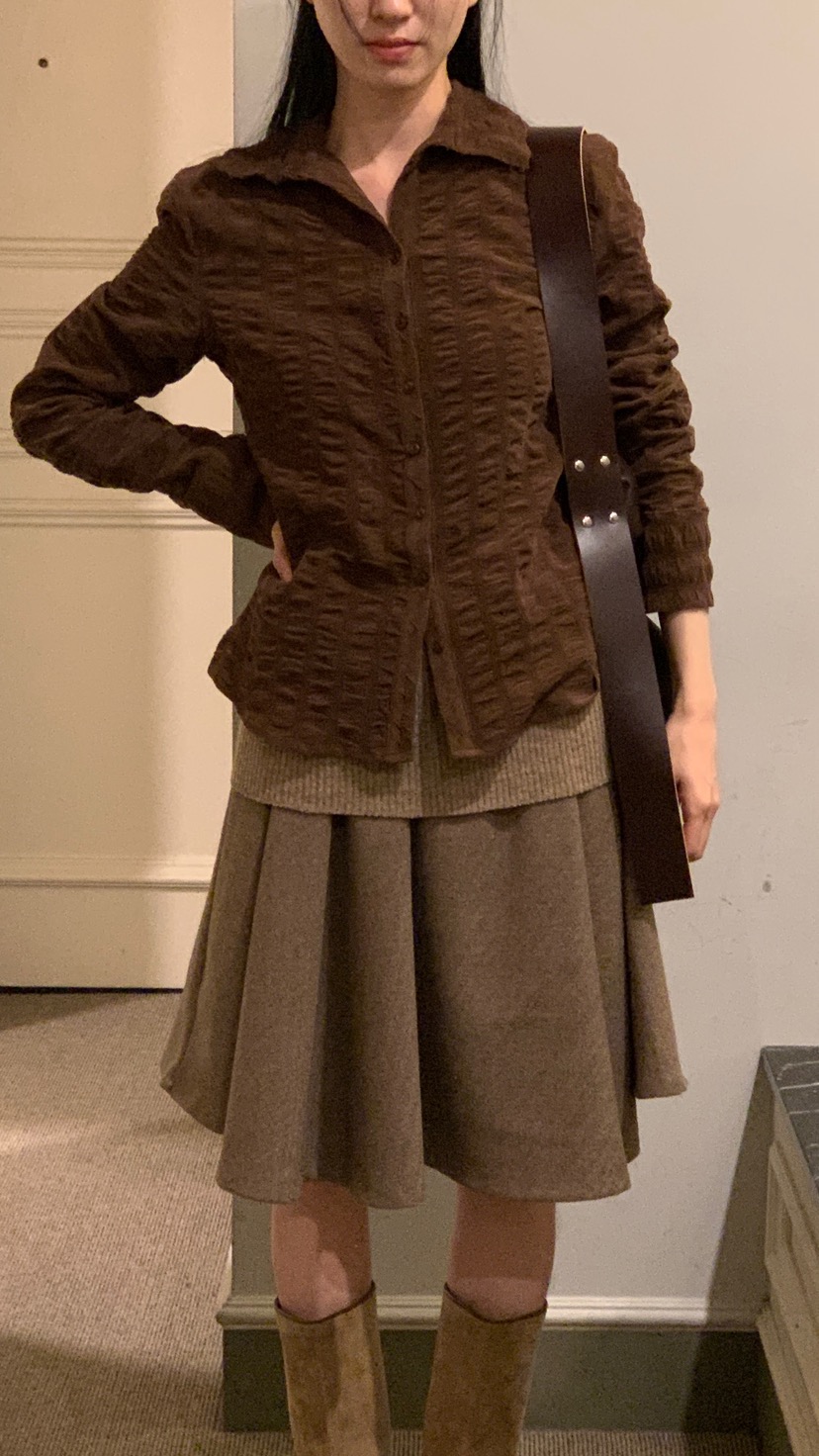 OVER RICH東大門㊣直郵女士新款推薦時尚人氣短裙羊毛喇叭OVER RICH短裙